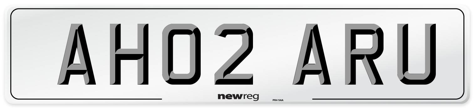 AH02 ARU Number Plate from New Reg